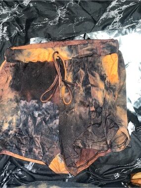 SHEIN 2 Tie-Dye lounge Shorts in Orange and Black size medium
